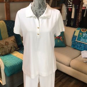 Talbots white polo